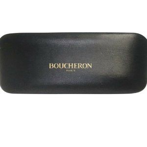 Boucheron Paris Eyeglasses Case Black Gold Logo Hard Shell